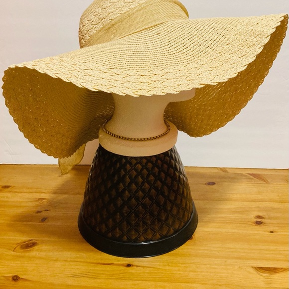 Sun Straw Hat Wide Brim UPF 50 Summer Hat Foldable Roll up Floppy Beach Width 18 - Picture 3 of 8